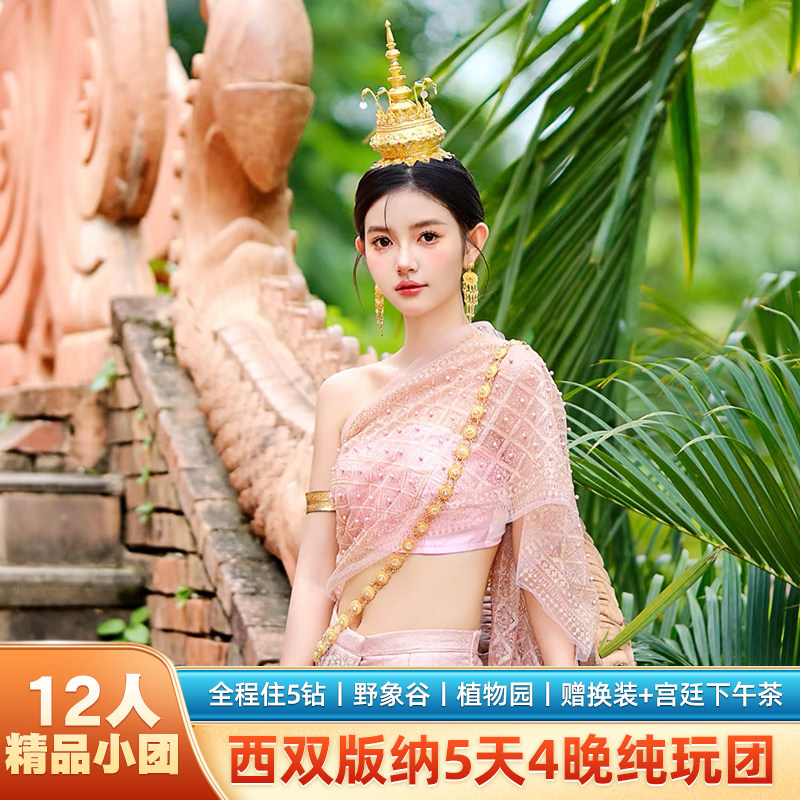 【全程住5钻 】12人纯玩西双版纳5天野象谷曼听告庄含小交通机票 - 定制游预订
