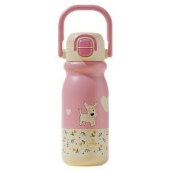 Double drink and carry a loving puppy thermos cup