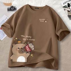 Big Brand Clearance~ Export Surplus with Tags Removed, Boutique Summer Pure Cotton Cute Cartoon Print Short-Sleeve T-Shirts for Men and Women