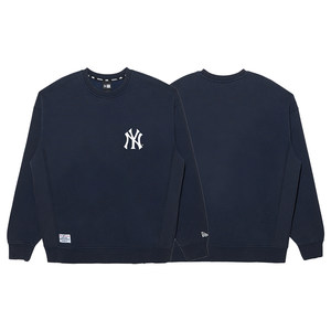 
New Era MLB series NY New York Yankees embroidered logo round neck plus velvet pullover sweatshirt for men and women