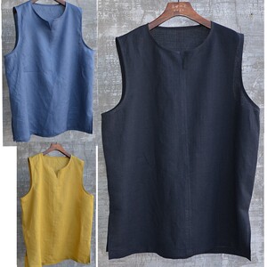 
Chinese style men's summer thin sleeveless shirt vest pullover vest sleeve shirt versatile simple and fashionable