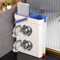 Mop for Home Use, One-Step Cleaning, No Hand Washing Needed, Suitable for Tile and Wood Floors, Dual-Use for Dry and Wet, Flat Mop with Bucket, Lazy Mop Tool