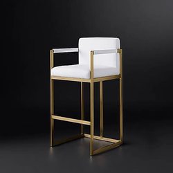 Nordic Bar Stool, Light Luxury, Simple, Home-Use Backrest Chair, Creative and Unique, Gold Bar Chair, Iron Art, Stylish High Stool