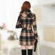 2025 spring and autumn new Korean version large size loose slimming medium length plaid cashmere wool coat coat for women