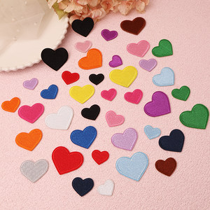 
Self-adhesive small love cloth stickers mini small peach heart patch stickers for down clothes and pants embroidery patches decorative appliques