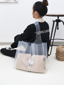 
Transparent clothing store tote bag customized LOGO women's plastic gift shopping packaging bags for clothes