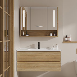 Nordic Bathroom Cabinet Combination Washbasin Set Bathroom Sink Washstand Small Apartment Ceramic Integrated Basin