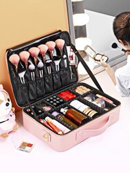 Pink Cute Girly Makeup Bag, High-End New Large-Capacity Makeup Case, Portable Makeup Storage Box for Women When Going Out