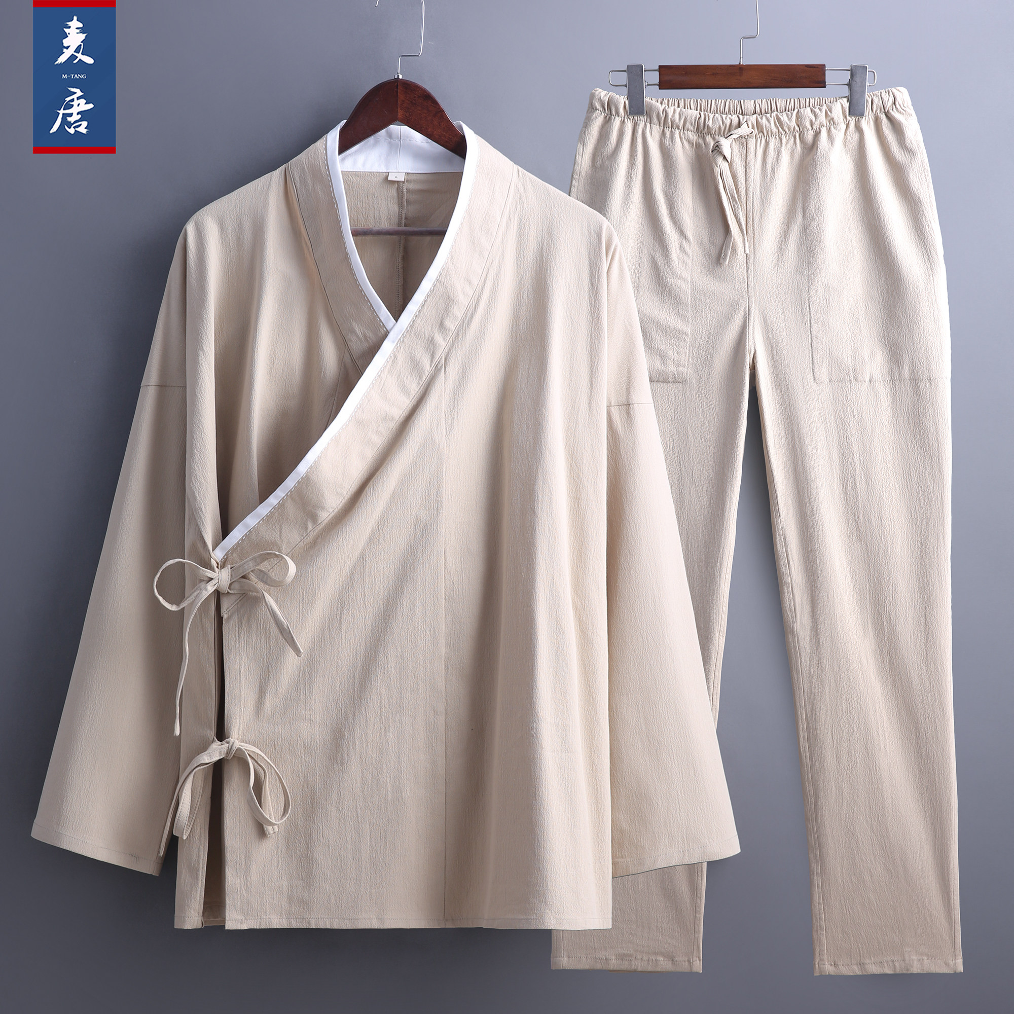 Mai Tang Hanfu de Algodón para Hombre - Ropa Zen de Primavera