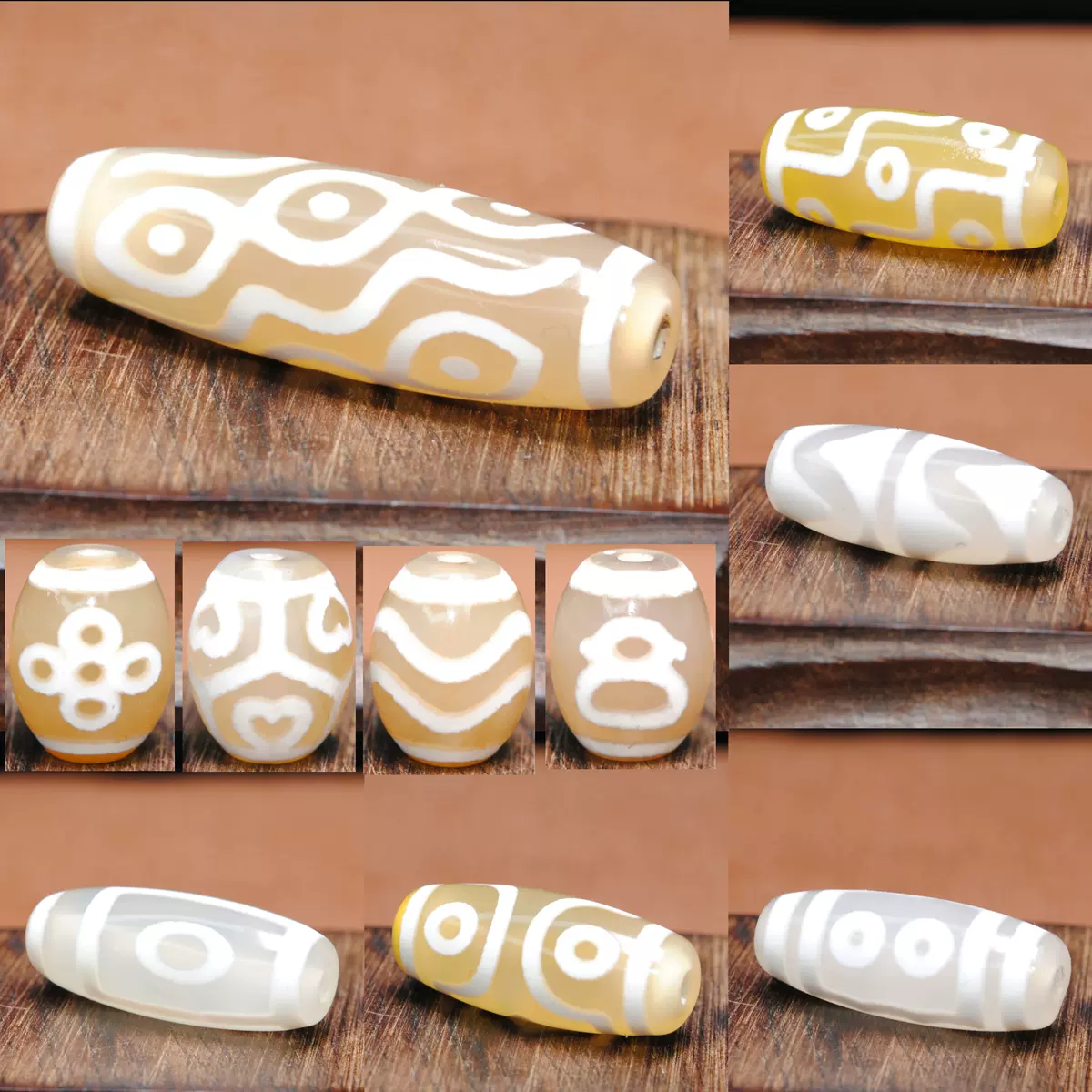 マニア　至純瑪瑙 馬蹄紋 水紋虎牙天珠150 天然真品至纯风化马蹄纹玛瑙玉髓三眼莲花菩提虎牙天珠手链项链