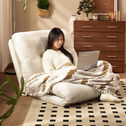 Cream-Colored Sofa Bed for Home Use, Convenient for Overnight Stays, Foldable Lazy Sofa Chair, Small Apartment Single Sofa Bed