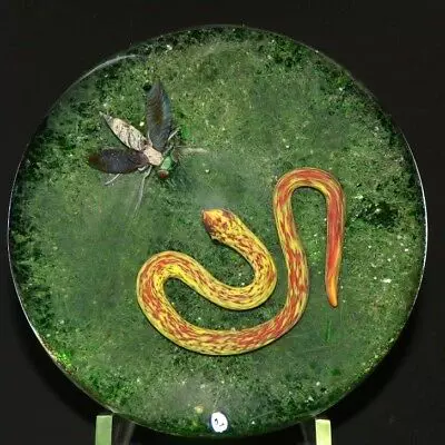 代购delmo Tarsitano黄蜂蛇脸艺术玻璃镇纸摆件客厅装饰家居桌面