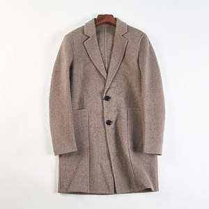 
High-end suit collar woolen coat for men H85498 autumn and winter mid-length single-breasted double-sided woolen coat