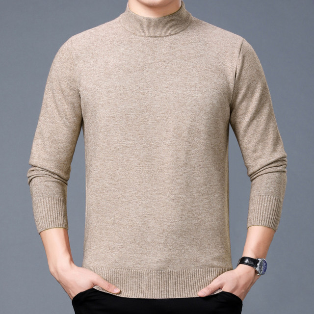 2019 new autumn and winter half turtleneck thickened sweater for middle ...