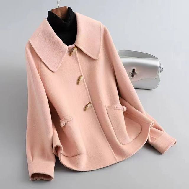 Short double-sided fleece coat for women loose slim ladylike temperament mother fashion double-sided wool top