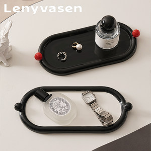 LENYVASEN ceramic jewelry tray desktop display tray entrance key storage tray dressing table decorative ornaments