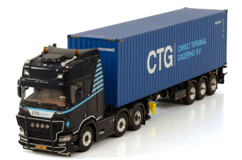 WSI 1:50 SCANIA R CR20H 6X2 40 英尺集装箱拖车模型01-3776-Taobao