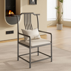 Light Luxury Master Chair, Tea Table and Chairs, Genuine Leather Dining Chair, Leisure Chair, High-End Backrest Stool, Coffee Chair, Mahjong Chair, Hotel Vanity Chair