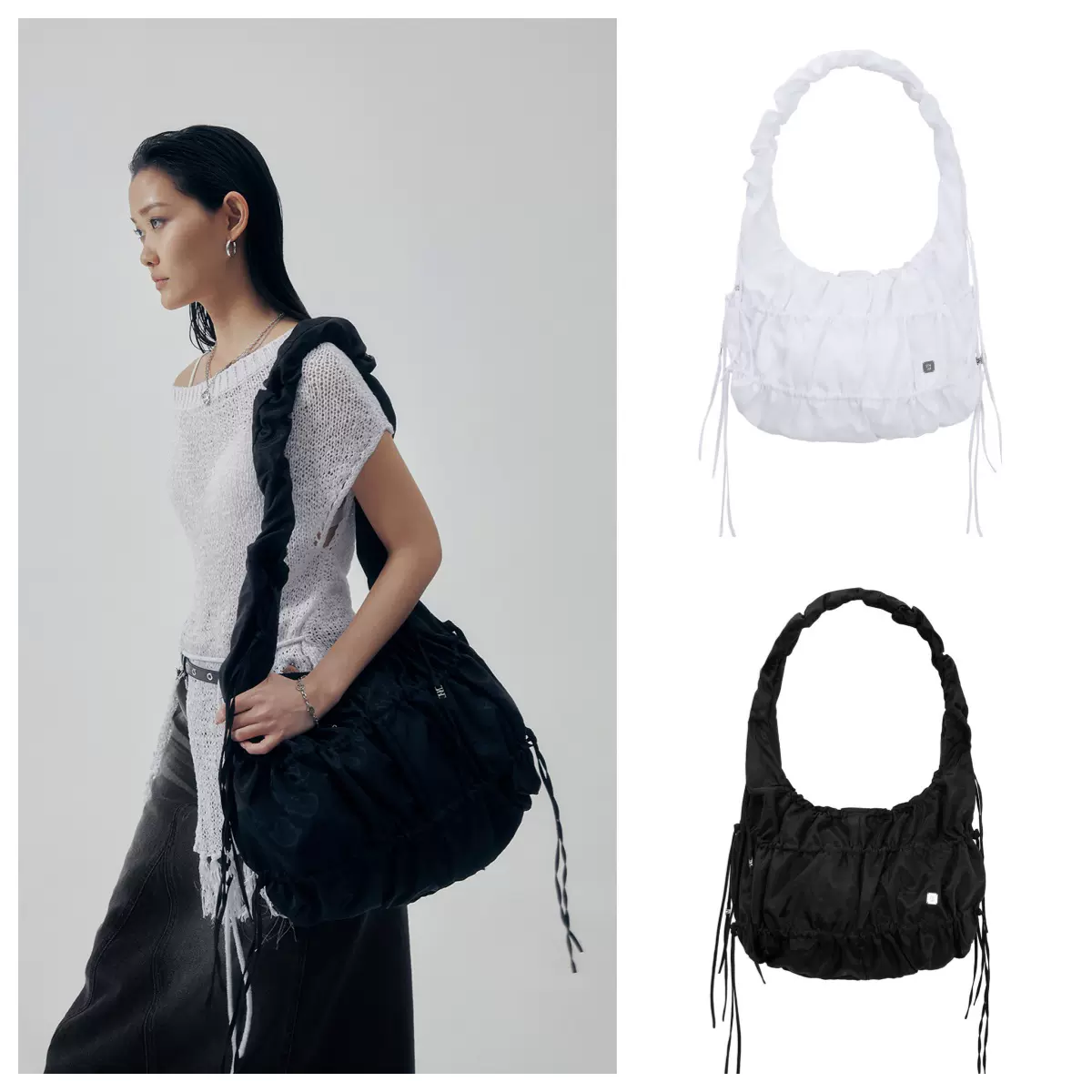 包税韩国直邮TREEMINGBIRD小众Rivet Point Leather Square单肩包 包税韩国直邮TREEMINGBIRD小众Rivet Point Leather Square单肩包