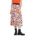 American single autumn and winter new product pleated elastic waist print flowing draped elegant commuter casual skirt for women