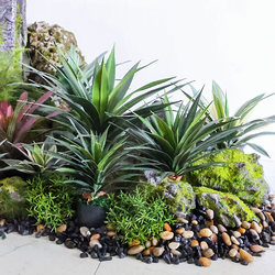 Artificial Agave Green Plant Potted Landscaping Decoration Sand-Loving Tropical Fake Plant Courtyard Window Soft Decoration Scenery Ornament