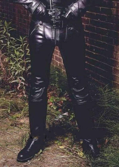 British purchasing BIKER handicraft classic leather cowhide double zipper wears trousers and locomotive men's leather pants