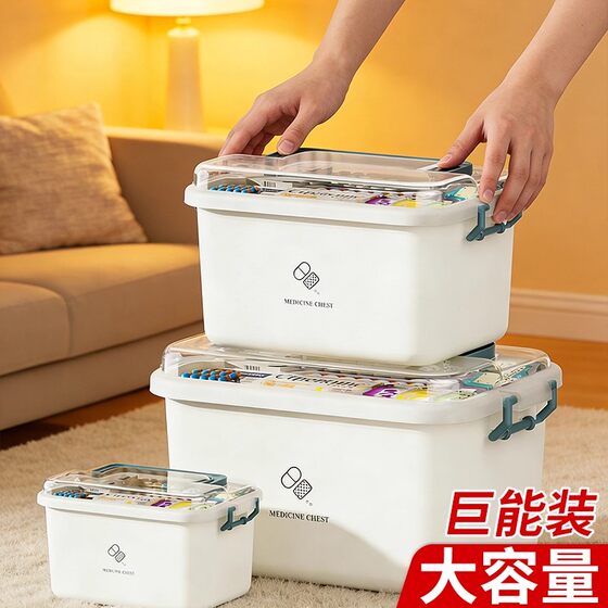 
Large-capacity medical box multi-layer drug classification medical box household storage box home student dormitory first aid kit