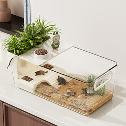 Small Turtle Breeding Tank with Ecological Landscaping, Home-Use Small Climbing Platform for Raising Brazilian Turtles, Tank with Wheels, Special Box, Luxury Villa