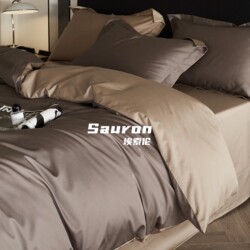 Light Luxury A-Grade 180-Count Double-Strand Long-Staple Cotton Pure Cotton Four-Piece Set with High-End Satin Craftsmanship, All-Season Duvet Cover, Fitted Sheet, and Bed Sheet
