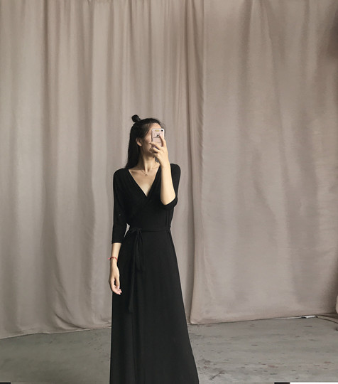 long dress with fur trim Leo Faux Fur Trim Halter Neck Maxi Dress – PROD main image 0