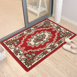 Woven Carpet Entrance Mat Door Mat Red Entryway Mat Household Non-Slip Kitchen Doorway Living Room Foyer Mat