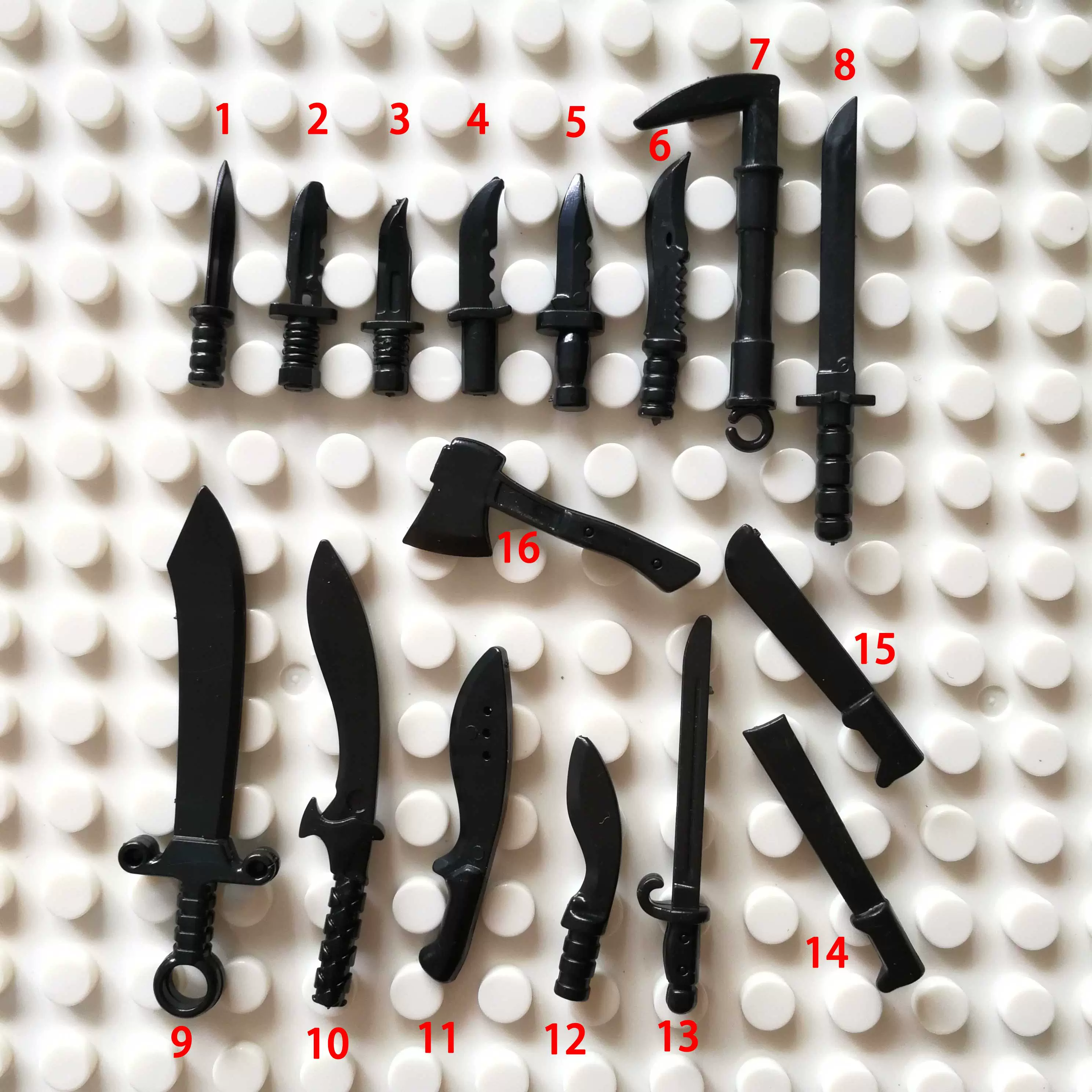 军事积木配件兵人小刀镰刀斧头冷兵器近现代小人偶第