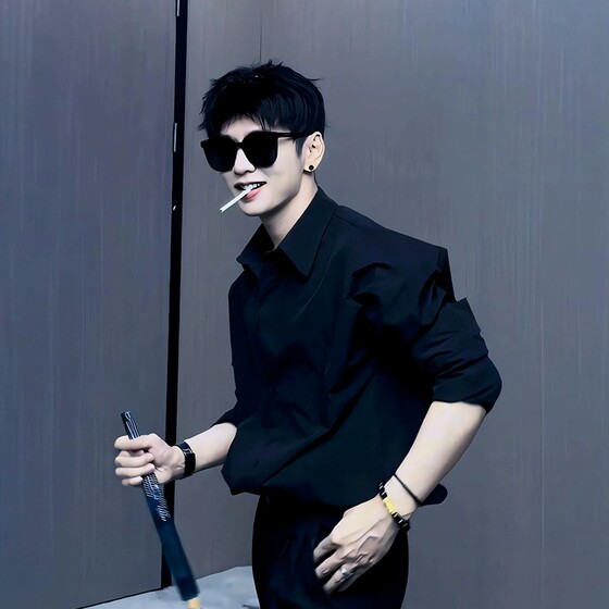 
Ascetic black shirt men's high-end and handsome Italian Naples Godfather's shirt long-sleeved suit