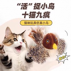 Cat Toy with Realistic Bird Sounds, Self-Entertainment Gadget, Cat Teaser Stick, Energy-Consuming Kitten Toy, Cat Supplies