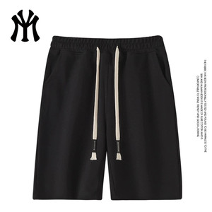 
MYJU official authentic trendy brand white three-quarter pants for men and women casual sports shorts drawstring mid-pants DKA6