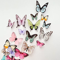 Pvc Three-Dimensional Realistic Colorful Butterfly Floral Material Fresh Flower Bouquet Packaging DIY Fresh and Simple Home Background Stickers