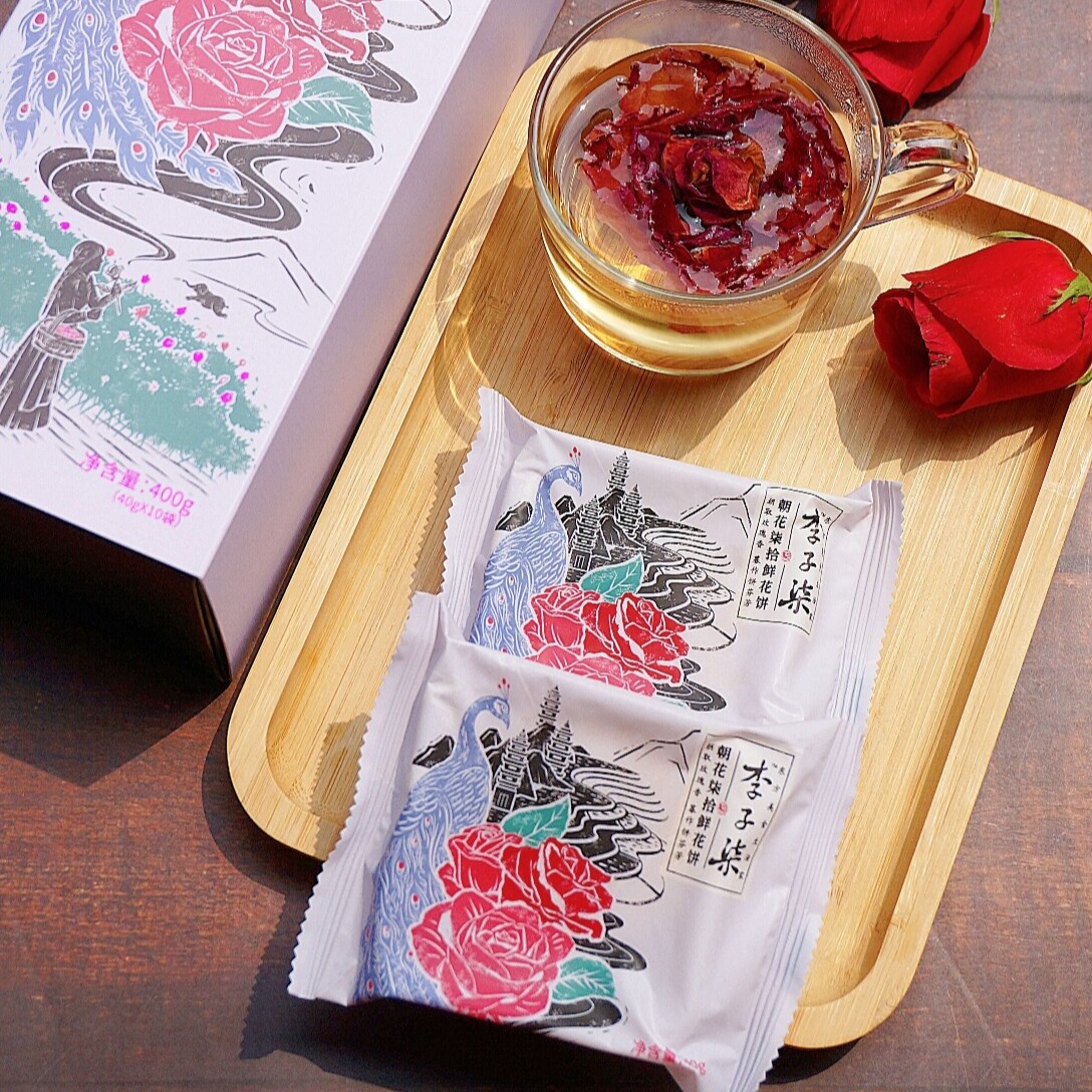 李子柒玫瑰鲜花饼-夏洛淡爱你