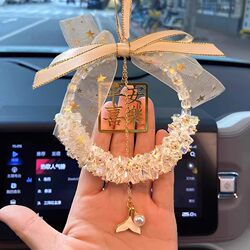Car Hanging Ornaments, Interior Decorations, Rearview Mirror High-End Crystal Pendants, Handmade Couple Safety Pendants, Car Accessories