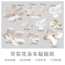 Car Scratch Cover Sticker Creative Waterproof White Flower Petals Car Body Bumper Small Scratch Cover Car Sticker