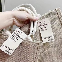 Suitable for Muji Same Style Linen Bag Jute DIY Bag Canvas Bag Tote Bag Waterproof Woven Sack