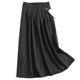 Solid color pleated high waist slim and tall, semi-elastic mid-length skirt, large umbrella skirt, temperament commuter skirt, K255