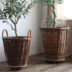 Wicker decorative flower pots and baskets for cafes and clothing stores