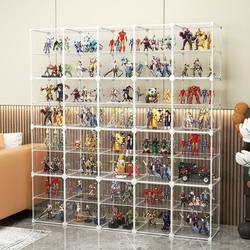 Display Cabinet for Figurines, Home-Use Floor-Standing Simple Storage Cabinet, Model Shelf, Children's Toy Organizer, Multi-Layer Building Block Display Stand