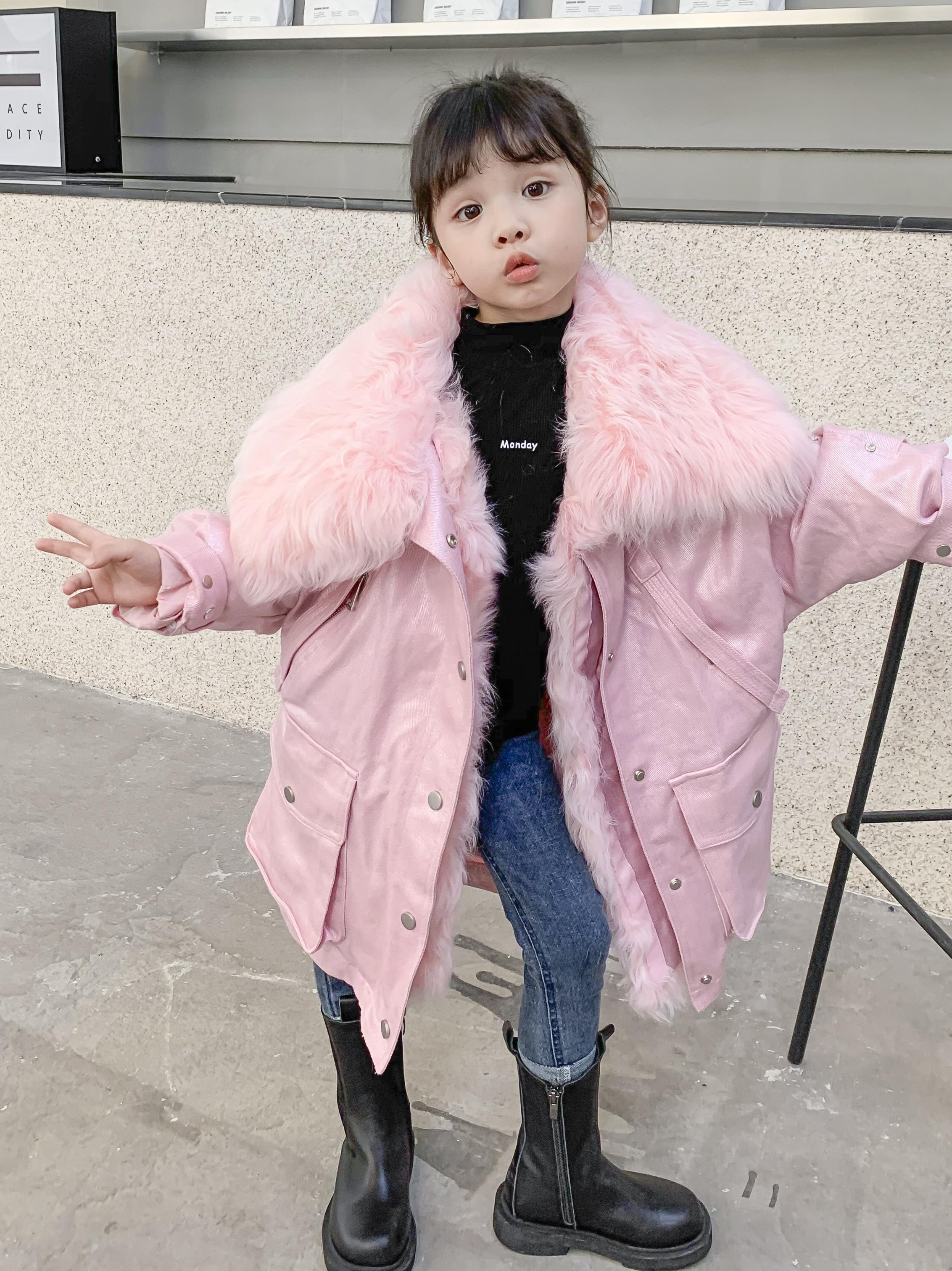 芭布勒斯 女童洋气韩版派克服羽绒服外套