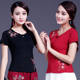 Ethnic style embroidered short-sleeved T-shirt for women's summer clothes new Chinese style women's tops embroidered slim large size base shirt