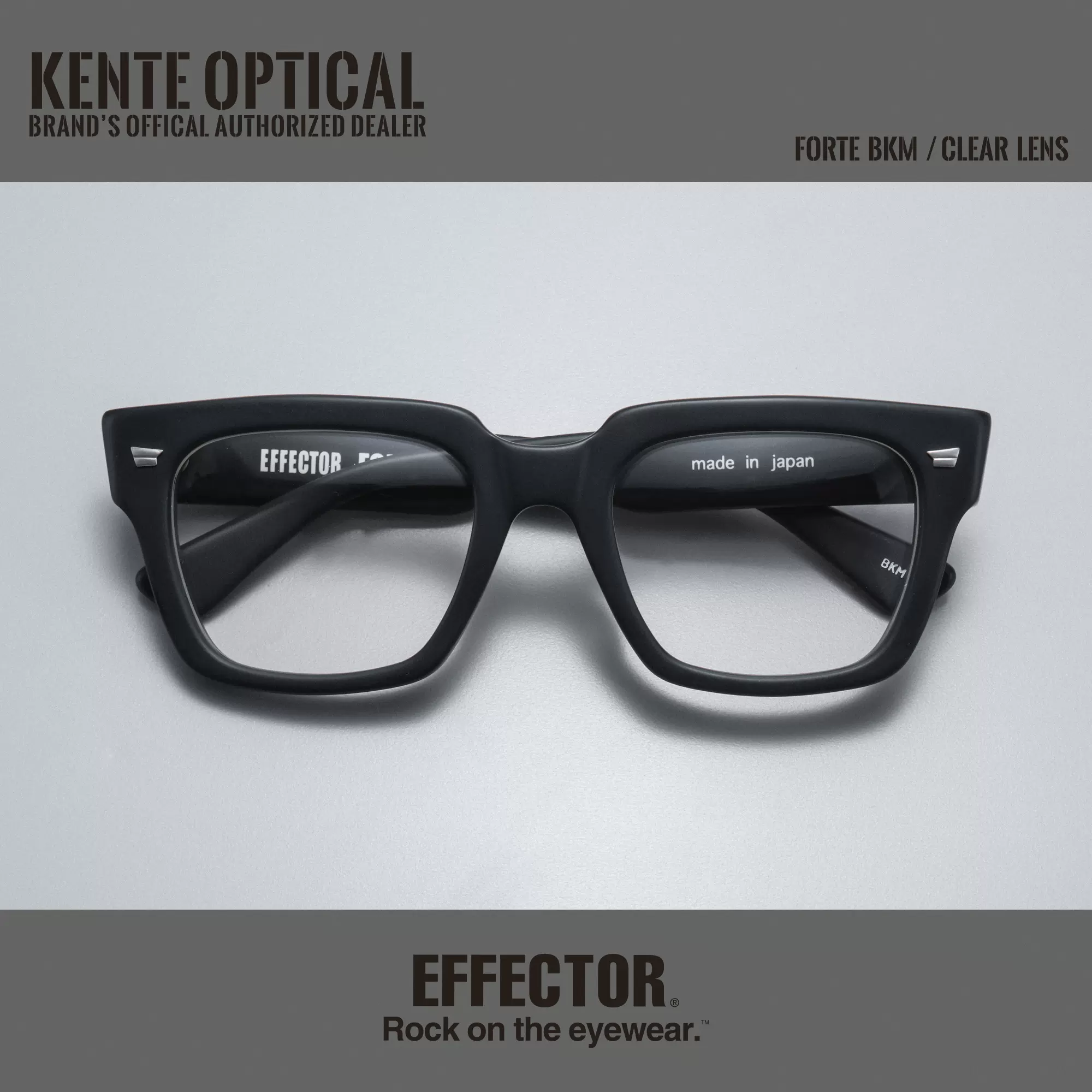 Effector FORTE 日本製黑色板材眼鏡搖滾機車風格官方正品肯特-Taobao