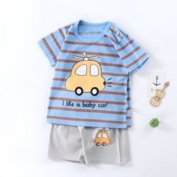 Summer Children's Suit Cotton Short-sleeved T-shirt Shorts Two-piece Set Male Baby Half-sleeved Home Clothes Female Baby Clothes