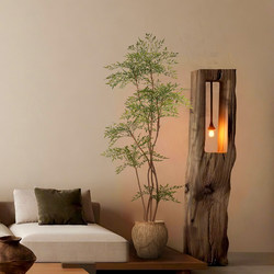 Simulated Green Plants for Indoor Living Room, Artificial Nandina Bamboo Tree, High-End Wabi-Sabi Style Floor-Standing Potted Plant Decoration