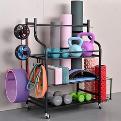 Home Yoga Equipment Storage Rack, Gym Personal Training Equipment Large-Capacity Storage Rack, Sports Equipment Storage Rack