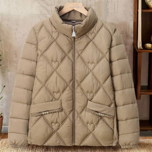 
2026 new women's winter cotton coats, middle-aged and elderly down cotton coats, stand-up collar new large pocket cotton-padded jackets for women